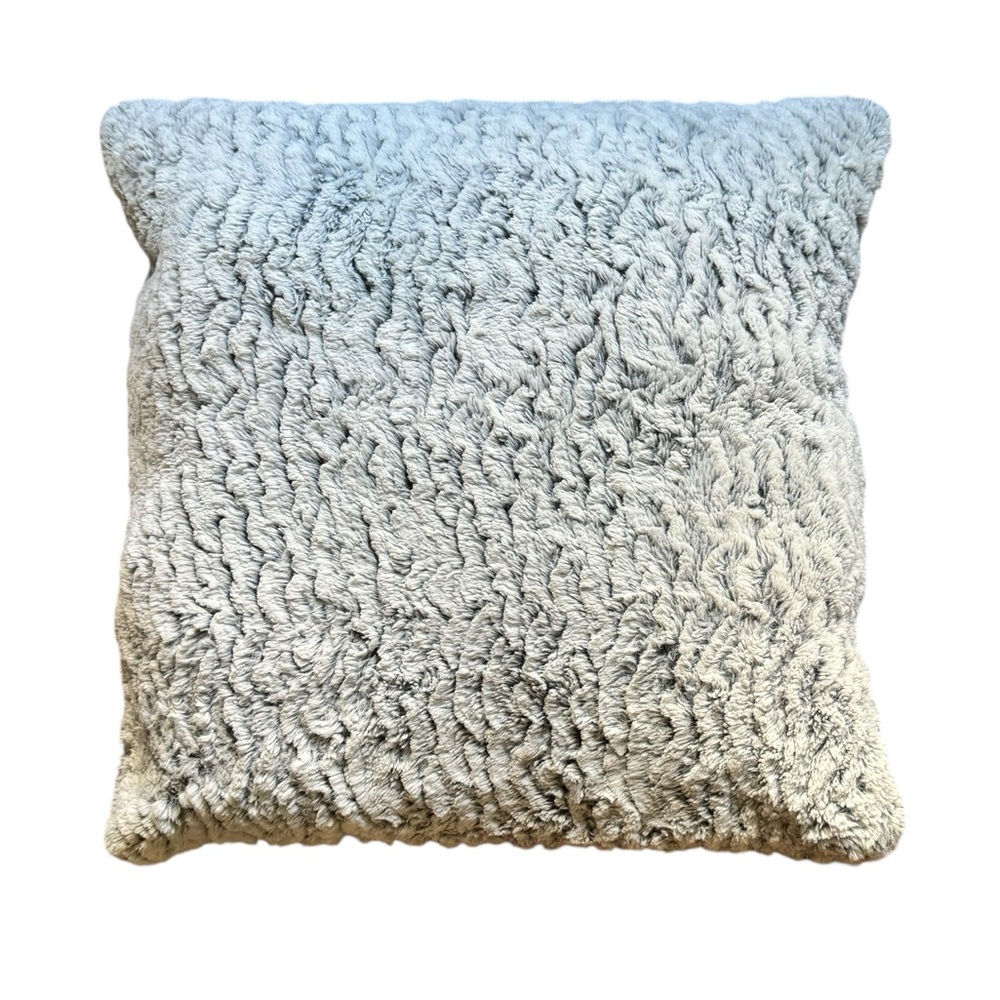 Soft Faux Fur Gray Throw Pillow